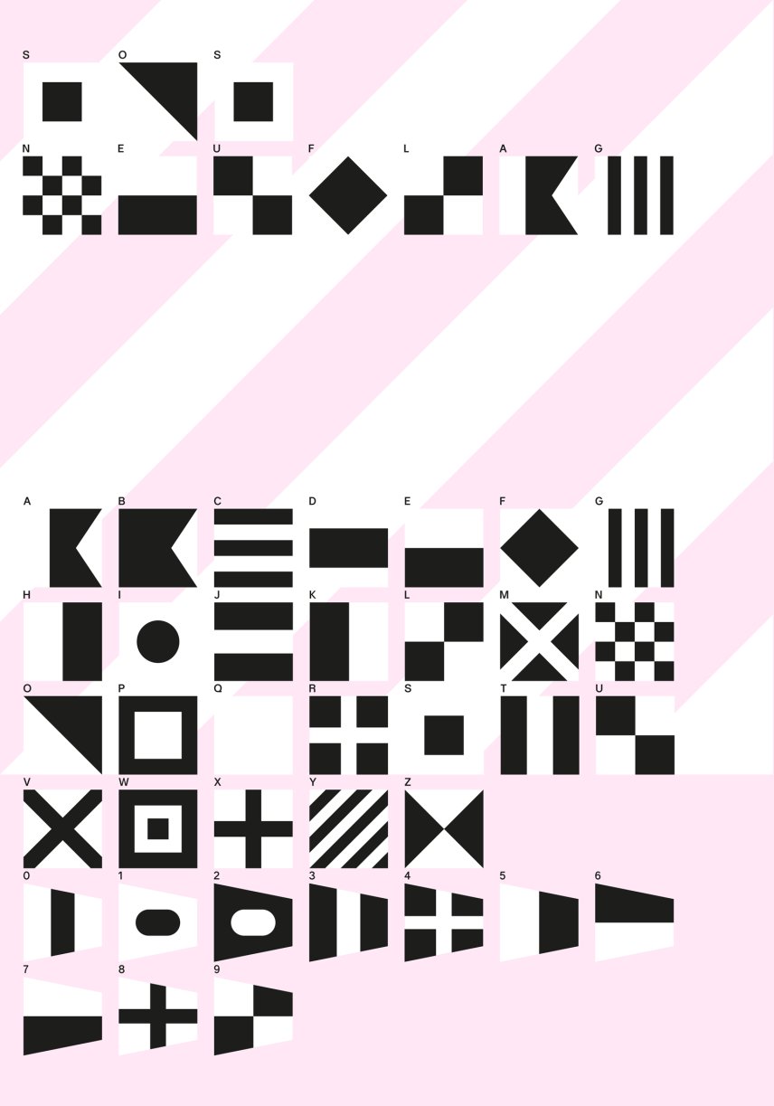 Flag Re-coded Type Face ©2022 by Klaus Hesse