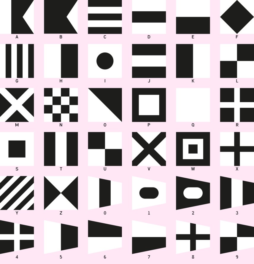 Flag Re-coded Type Face ©2022 by Klaus Hesse